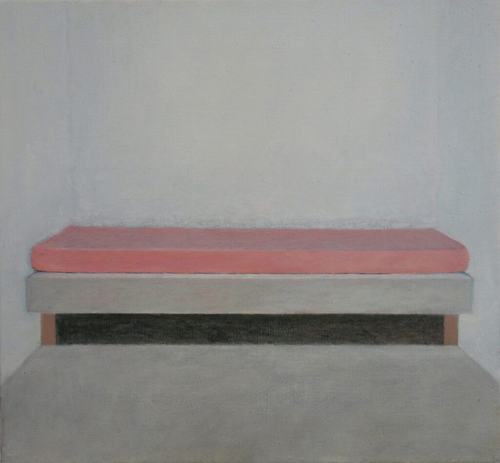 Daybed, oil on canvas, 14 x 15 in | 33 x 35.5 cm